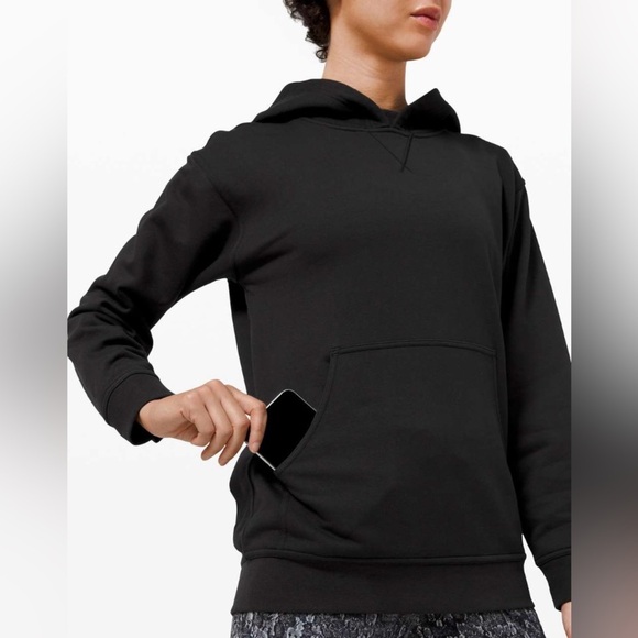 Lululemon All Yours Hoodie Terry Black Sz 12 NWT Relaxed Fit Terry Sweatshirt